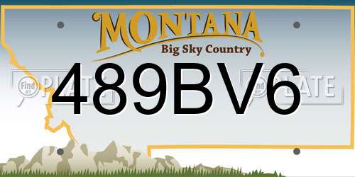489BV6 Montana License Plate
