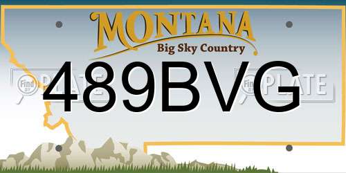 489BVG Montana License Plate