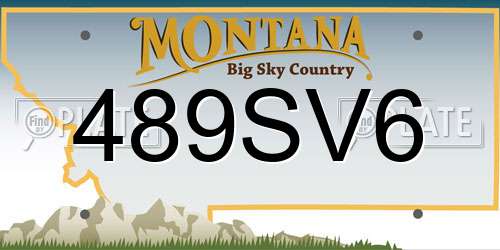 489SV6 Montana License Plate