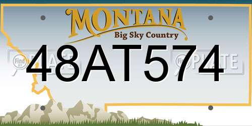 48AT574 Montana License Plate
