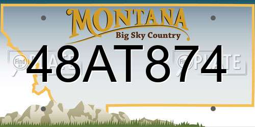 48AT874 Montana License Plate