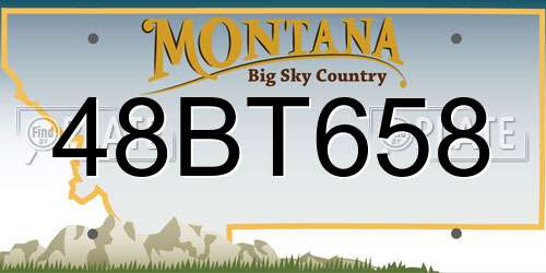 48BT658 Montana License Plate