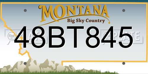 48BT845 Montana License Plate