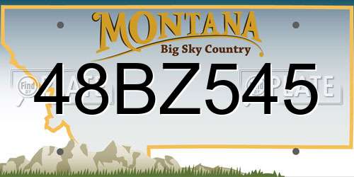 48BZ545 Montana License Plate