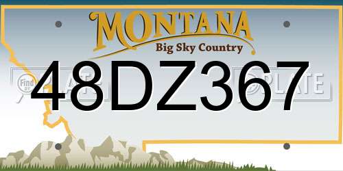 48DZ367 Montana License Plate