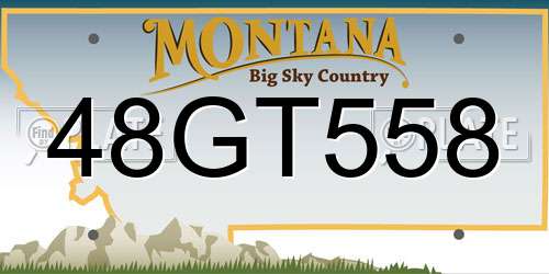 48GT558 Montana License Plate