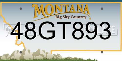48GT893 Montana License Plate