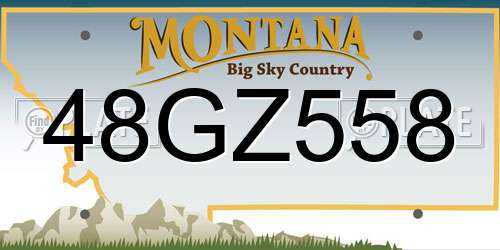 48GZ558 Montana License Plate