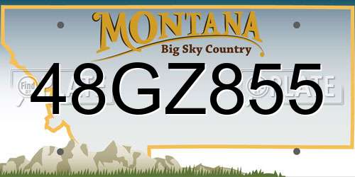 48GZ855 Montana License Plate