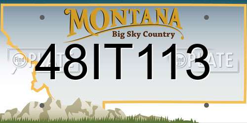 48IT113 Montana License Plate