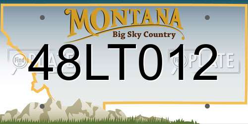 48LT012 Montana License Plate