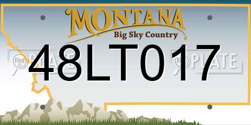 48LT017 Montana License Plate