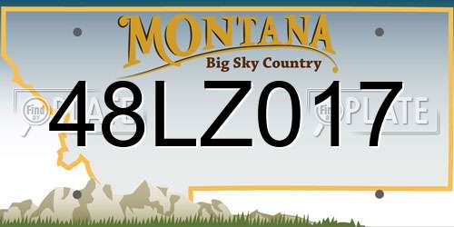 48LZ017 Montana License Plate