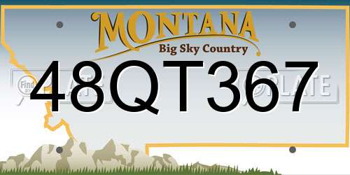 48QT367 Montana License Plate