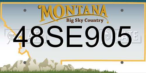 48SE905 Montana License Plate