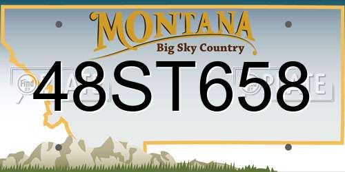 48ST658 Montana License Plate
