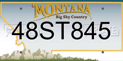48ST845 Montana License Plate