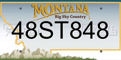 48ST848 Montana License Plate