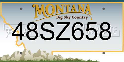 48SZ658 Montana License Plate