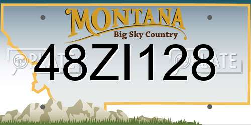 48ZI128 Montana License Plate