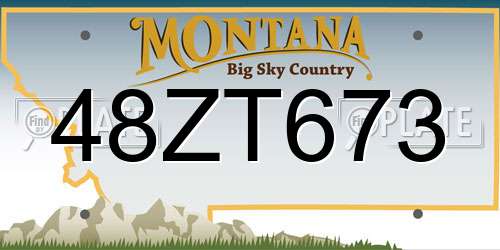 48ZT673 Montana License Plate