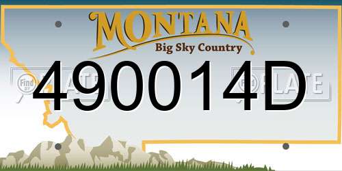 490014D Montana License Plate