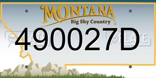 490027D Montana License Plate