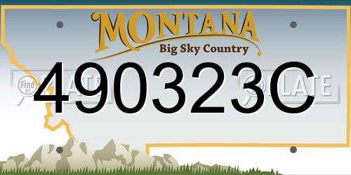 490323C Montana License Plate