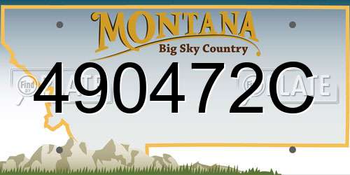 490472C Montana License Plate
