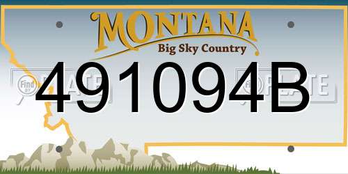 491094B Montana License Plate