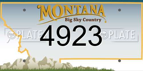4923 Montana License Plate