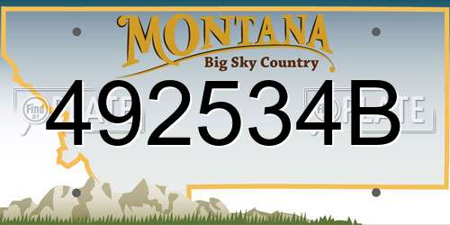 492534B Montana License Plate