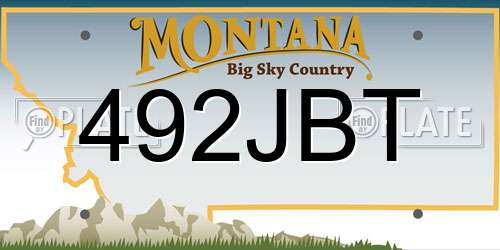 492JBT Montana License Plate