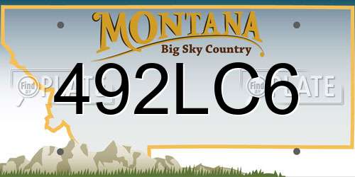 492LC6 Montana License Plate