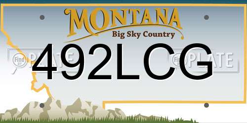 492LCG Montana License Plate