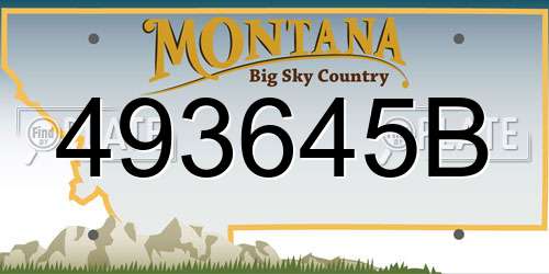 493645B Montana License Plate