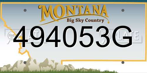 494053G Montana License Plate