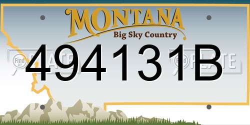 494131B Montana License Plate