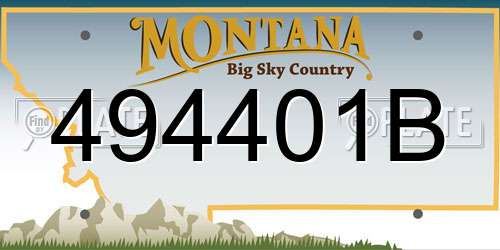 494401B Montana License Plate