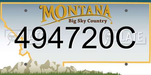 494720C Montana License Plate