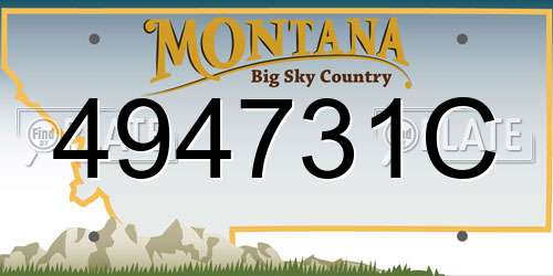 494731C Montana License Plate