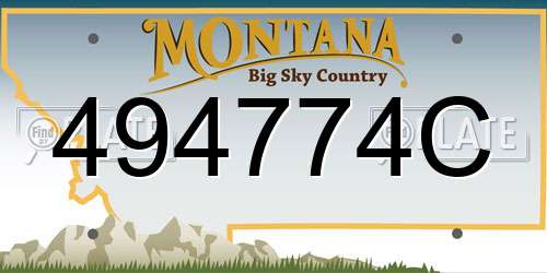 494774C Montana License Plate