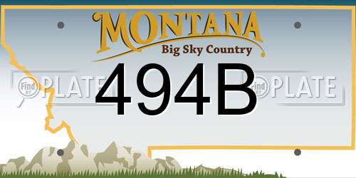 494B Montana License Plate