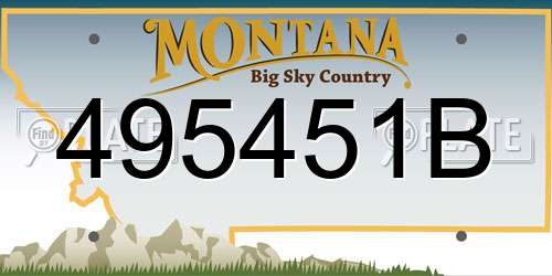 495451B Montana License Plate