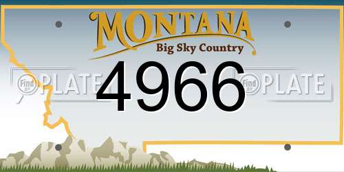 4966 Montana License Plate