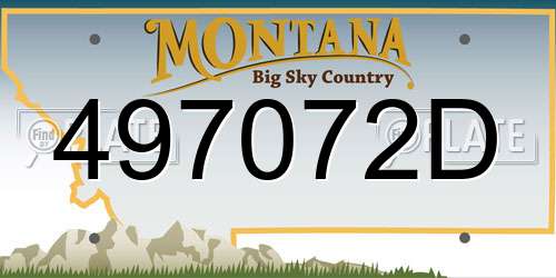497072D Montana License Plate