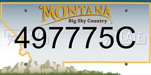 497775C Montana License Plate