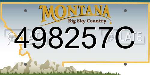 498257C Montana License Plate