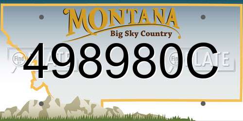 498980C Montana License Plate