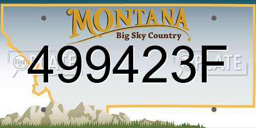 499423F Montana License Plate